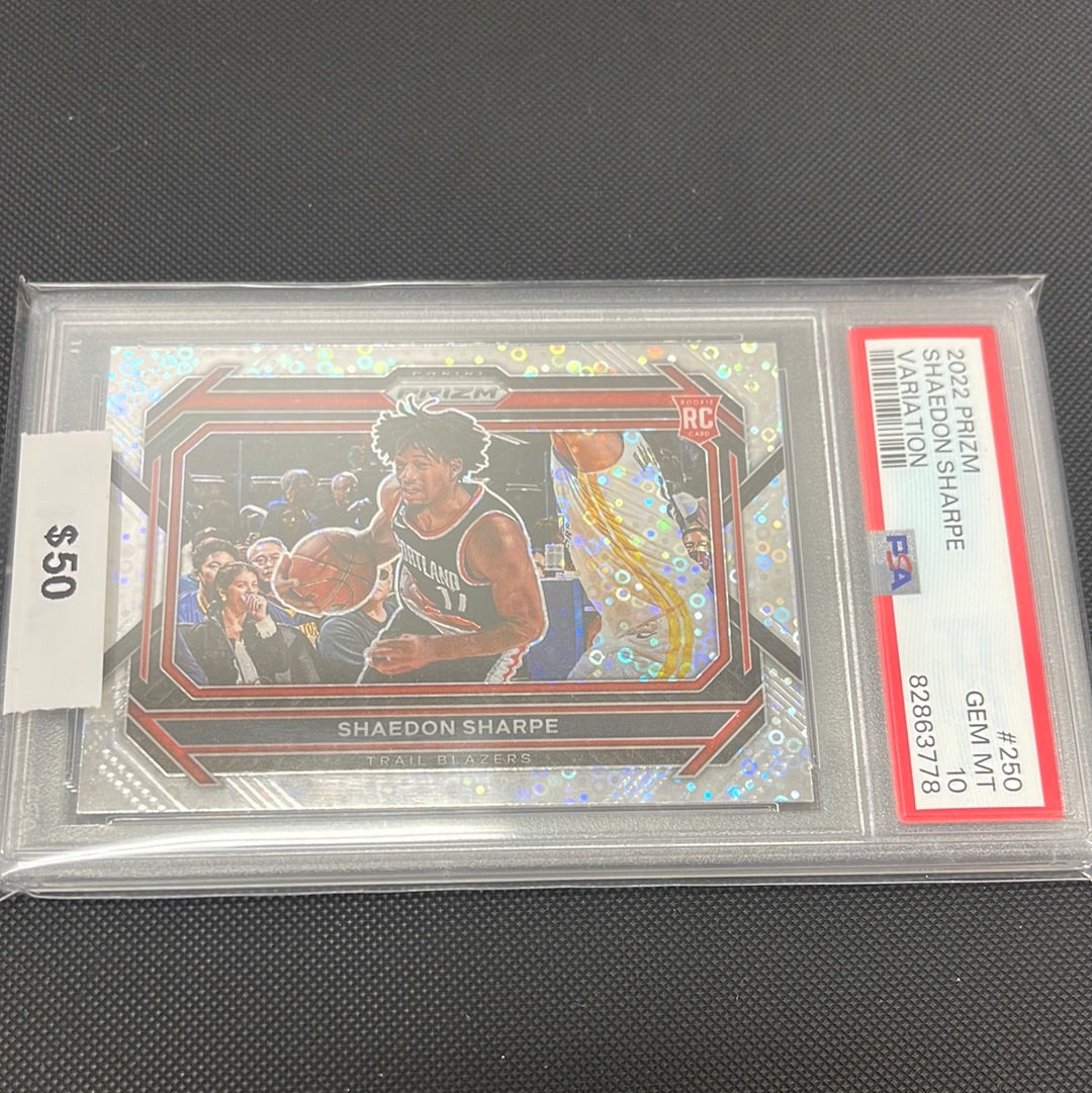 2022 Prizm Shaedon Sharpe Fast Break Rookie PSA 10