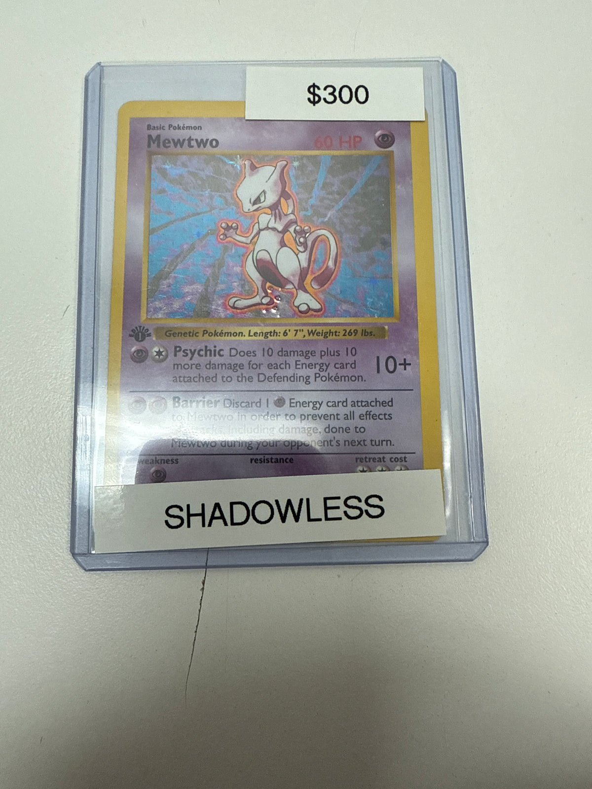 1999 Mewtwo Holo Shadowless 1st Edition #10/102