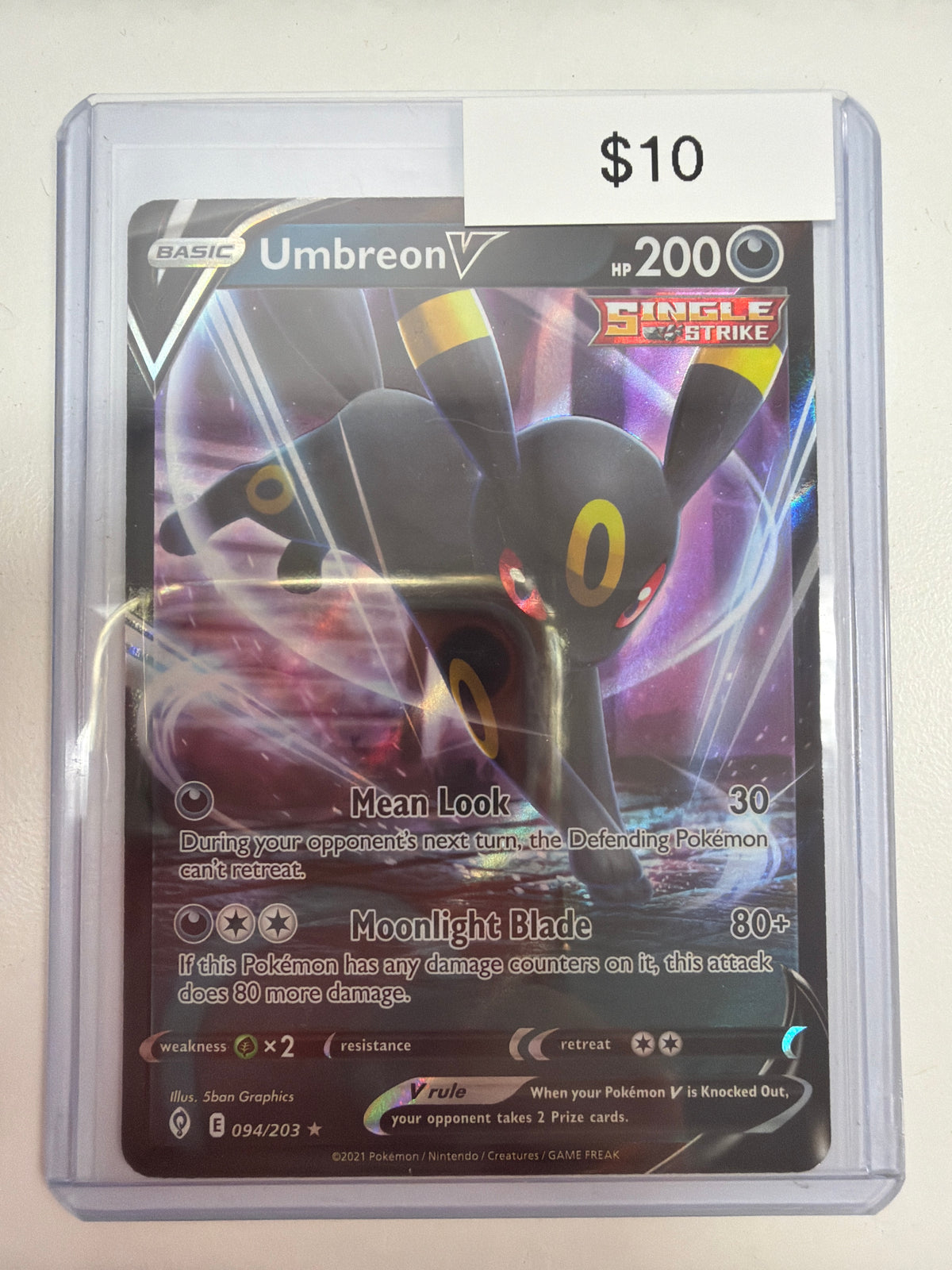 Pokemon Umbreon V Evolving Skies 094/203