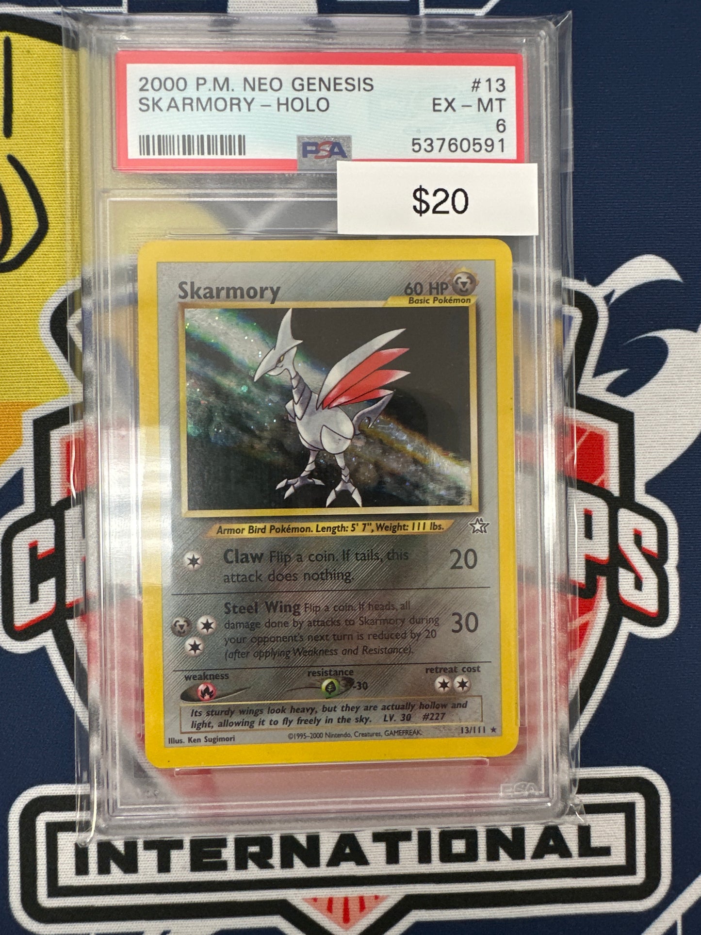 Pokemon Neo Genesis Skarmory 13/111 PSA 6