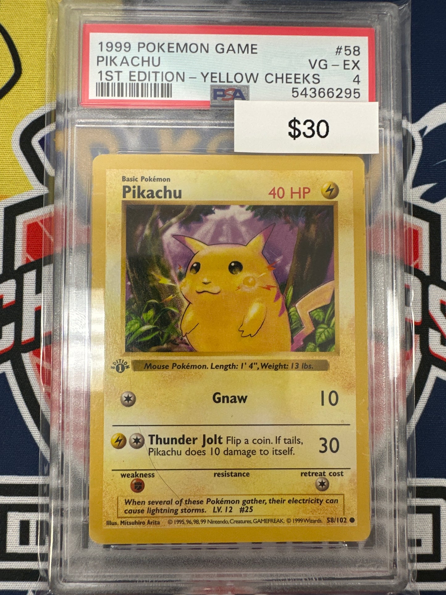 Pokemon Pikachu 1st Edition 58/102 PSA 4