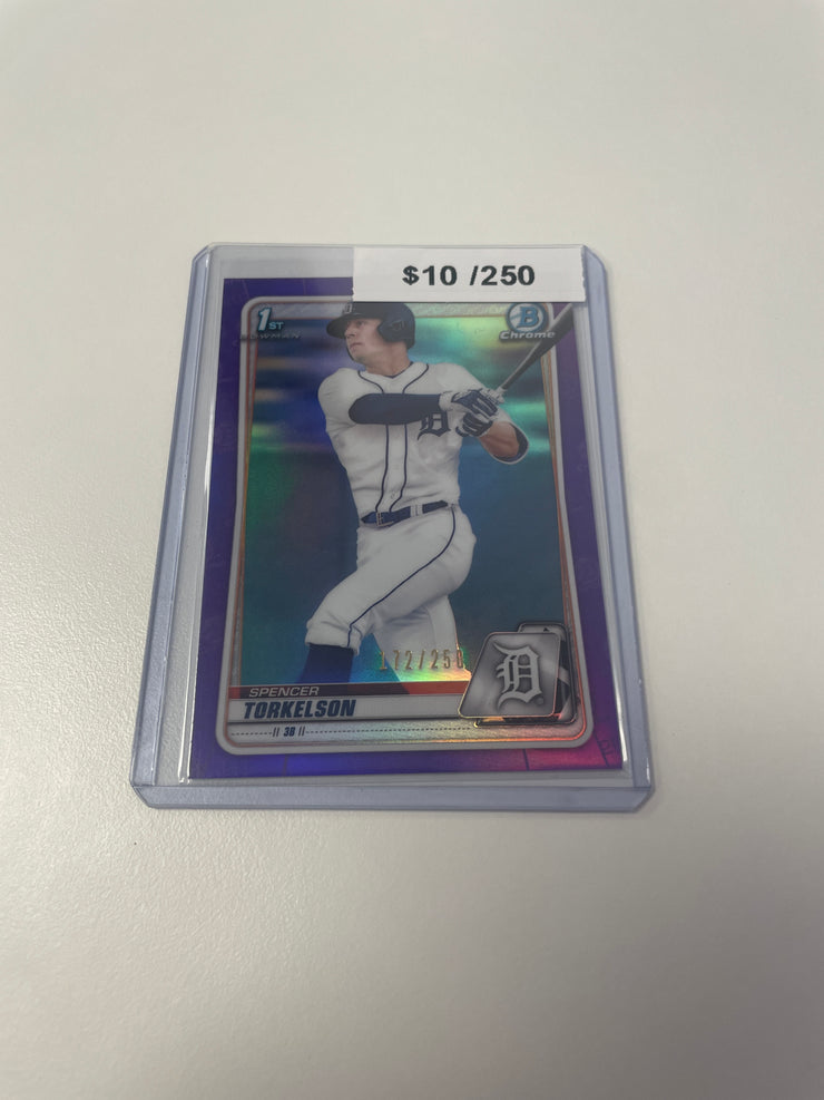 2020 Bowman Chrome Spencer Torkelson Purple Ref /250 