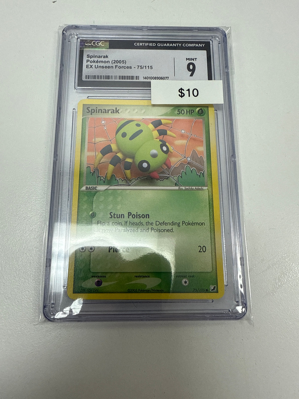 Ex Unseen Forces Spinarak #75/115 CGC 9