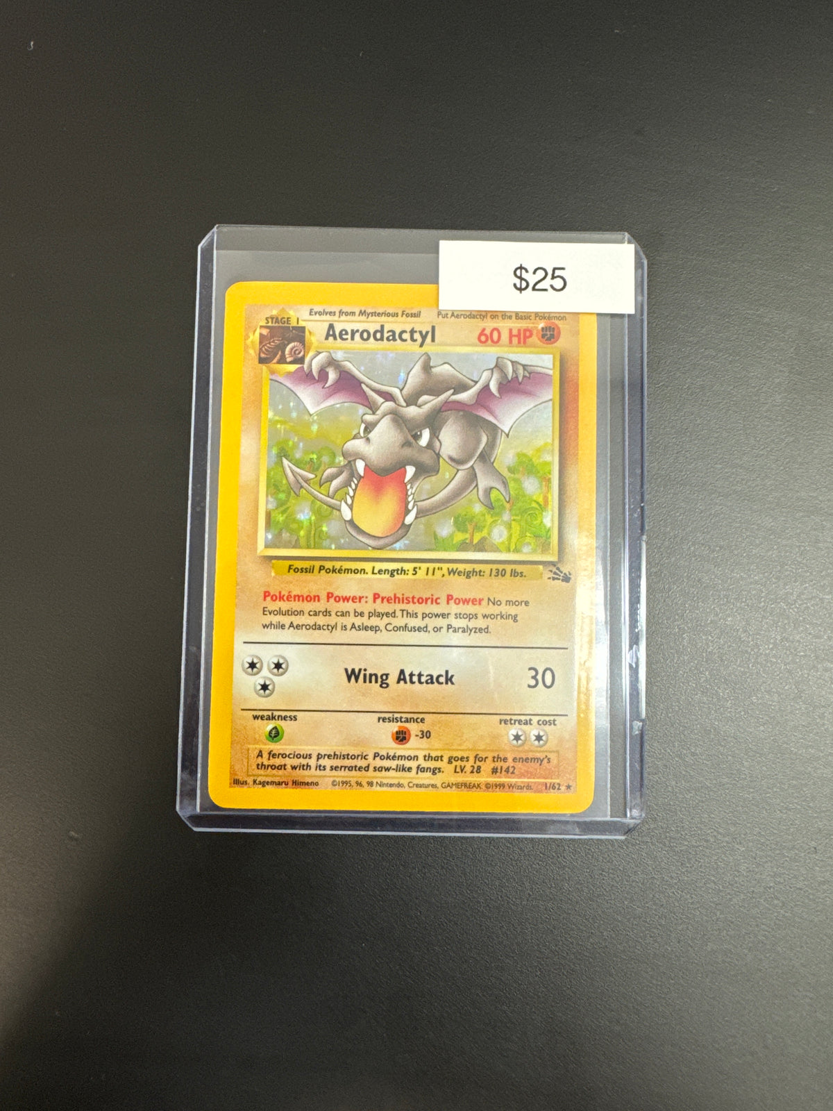 Pokémon Fossil Aerodactyl Holo 1/62