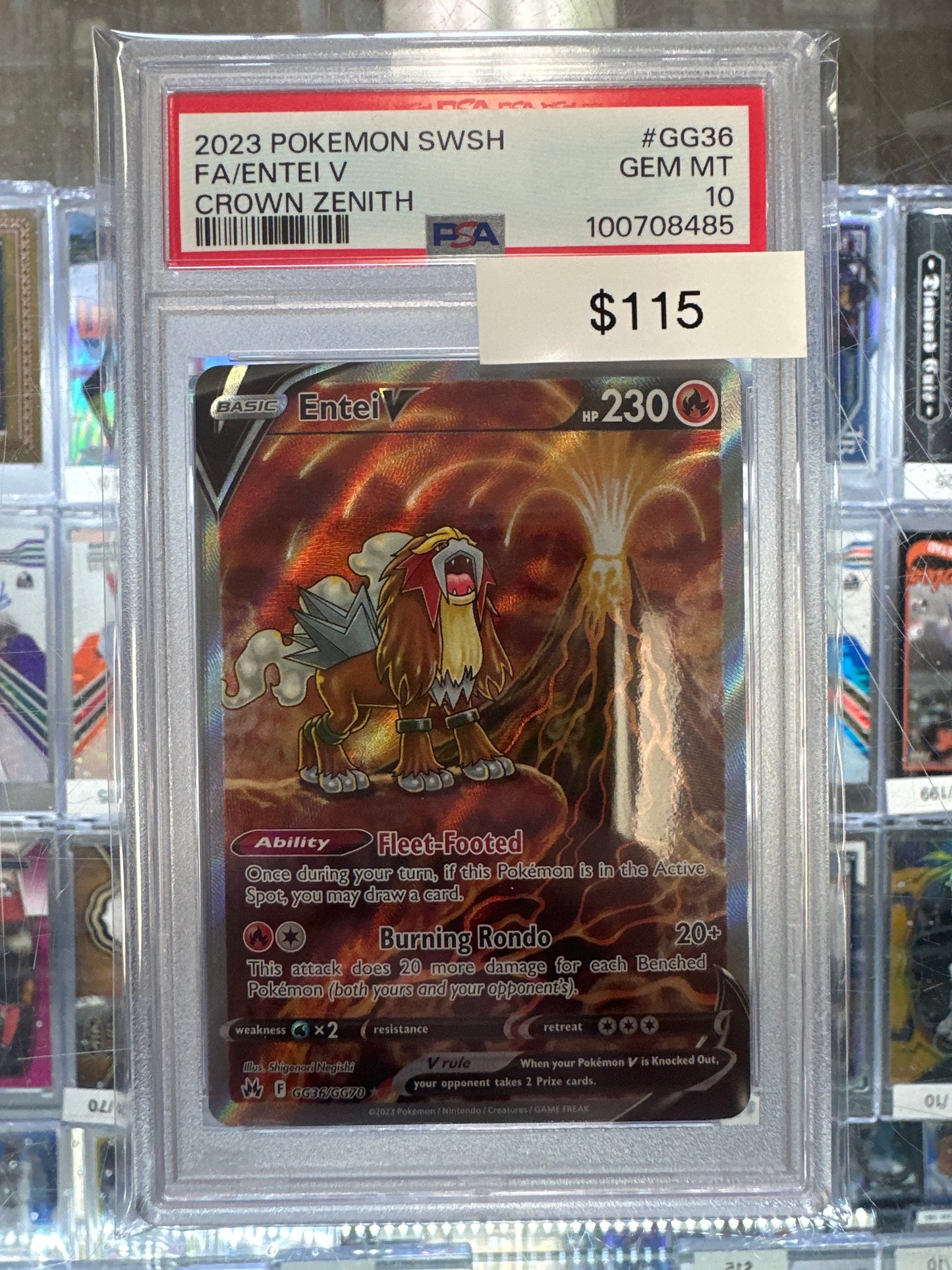 Pokemon Crown Zenith Entei V GG39/GG70 PSA 10