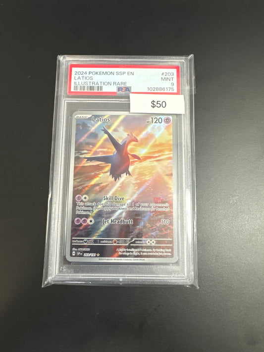 Pokémon Latios Surging Sparks #203 PSA 9