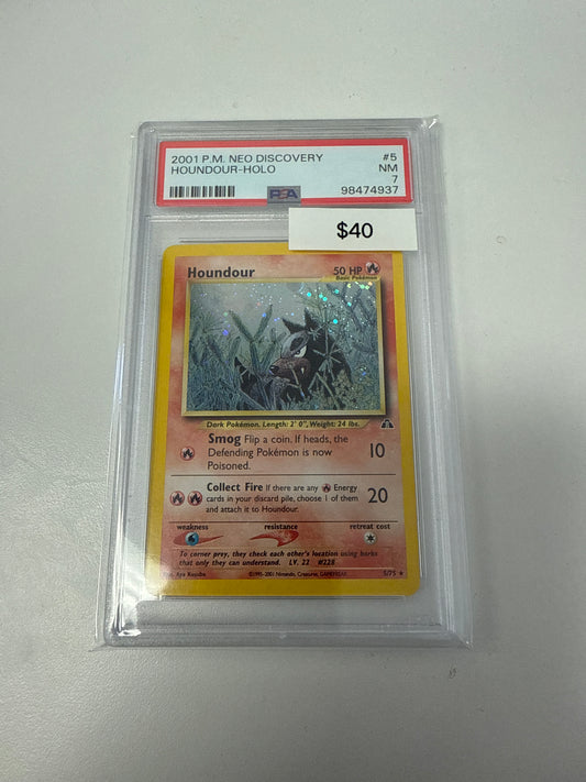 Pokemon Neo Discovery Houndour Holo #5/75 PSA 7
