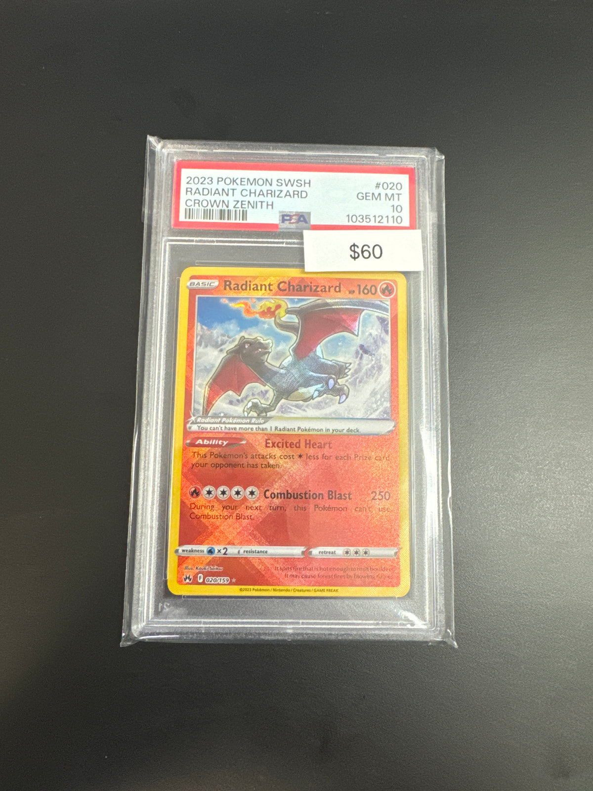 Pokémon Crown Zenith Radiant Charizard #020/159 PSA 10