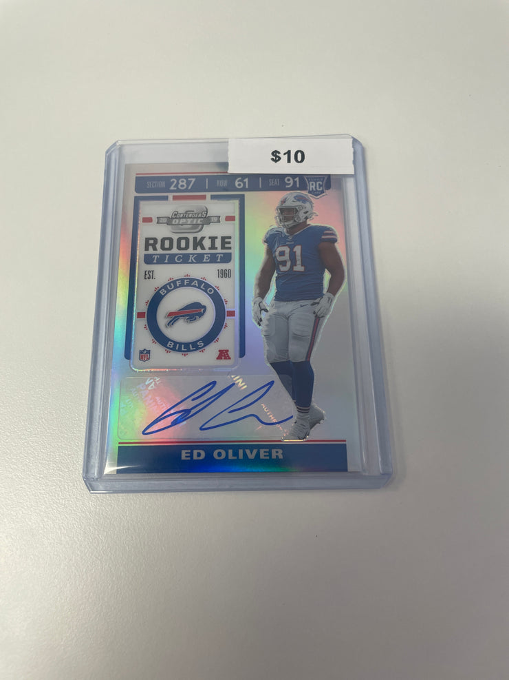 2019 Optic Contenders Ed Oliver Silver Auto 