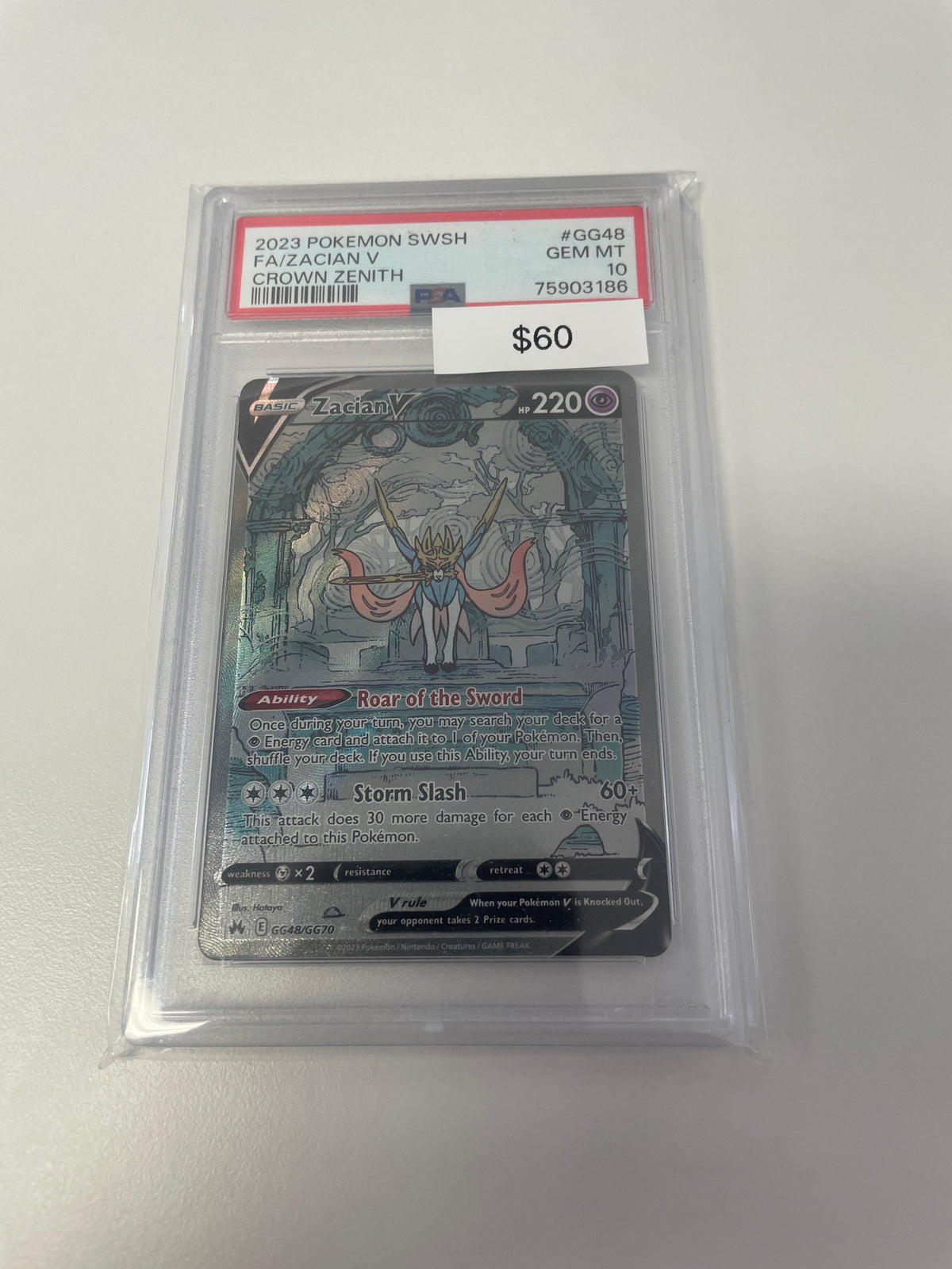 Pokemon Zacian V Alt Art #gg48/gg70 PSA 10
