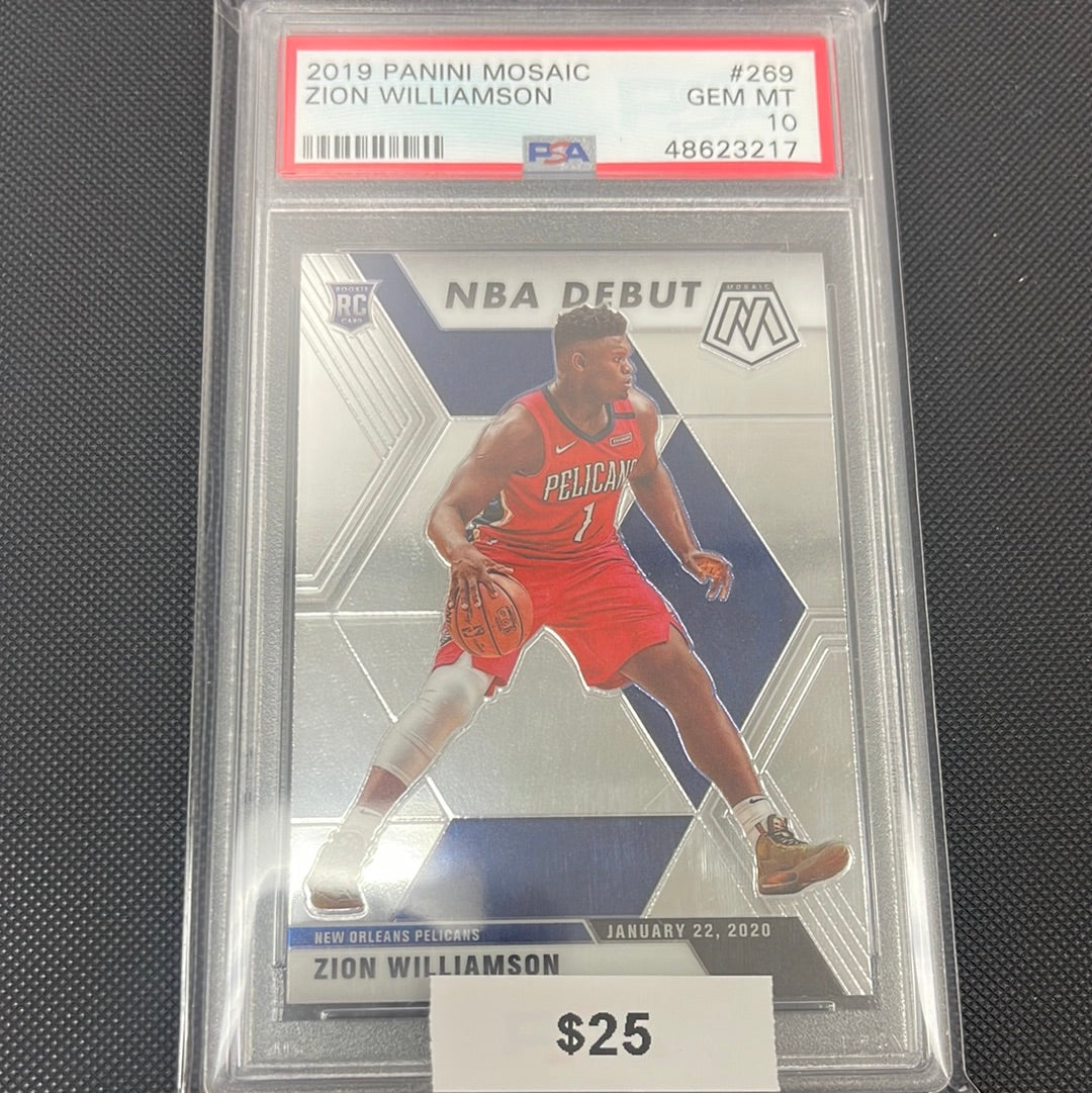 2019 Mosaic Zion Williamson NBA Debut Rookie PSA 10