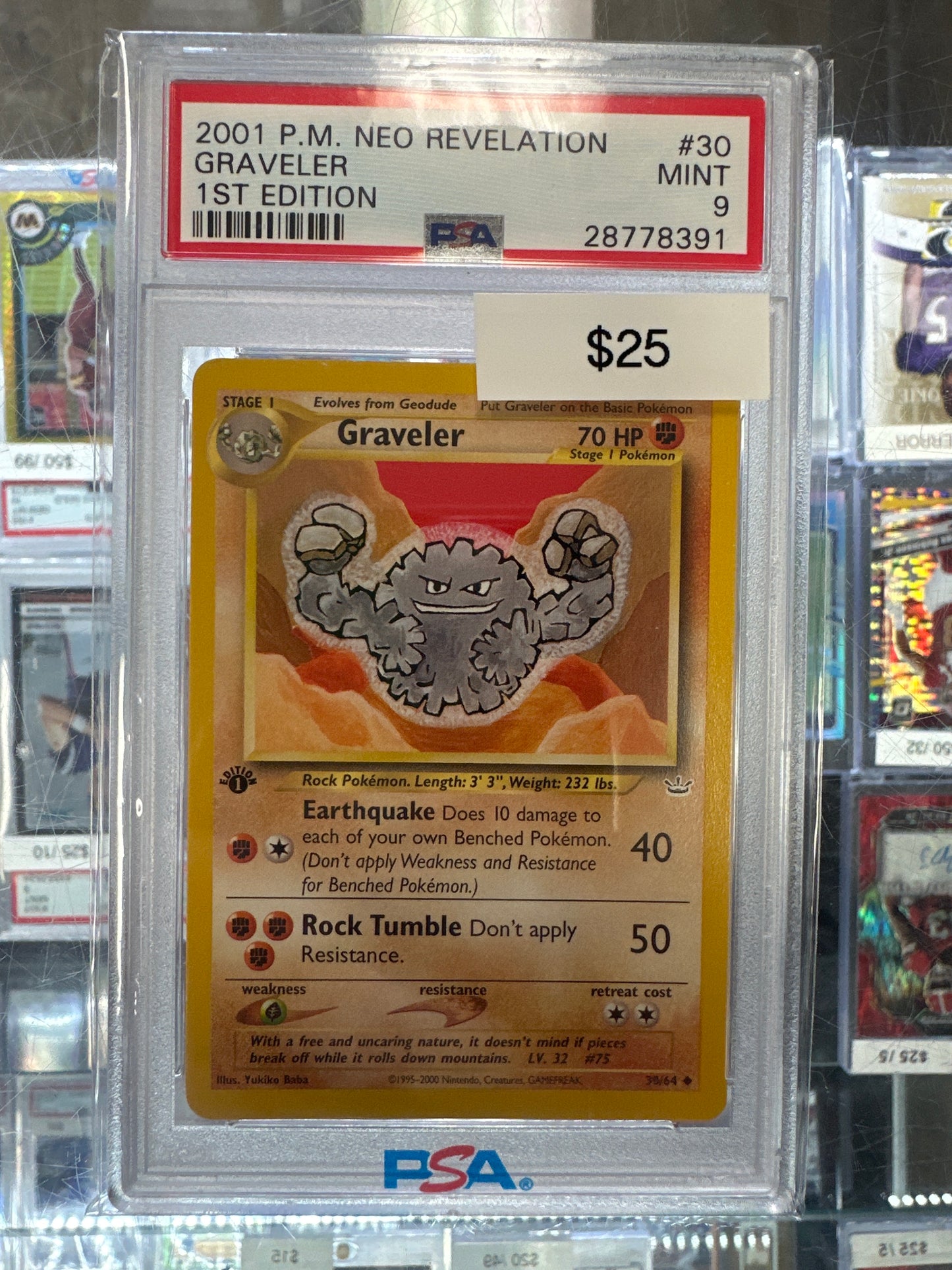 Pokemon 1st edition Graveler PSA 9