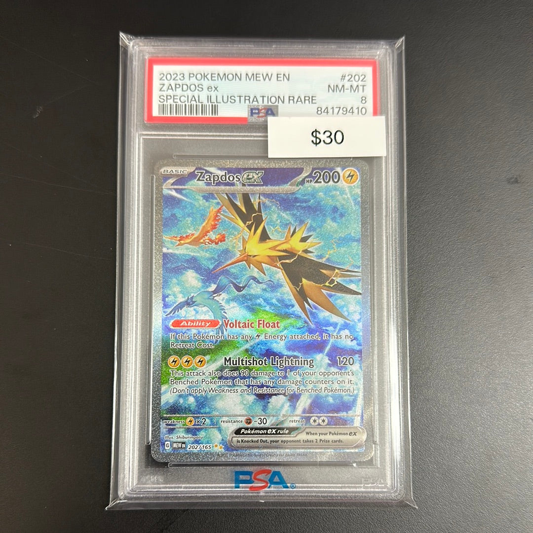 Pokémon Zapdos EX 202/165 PSA 8