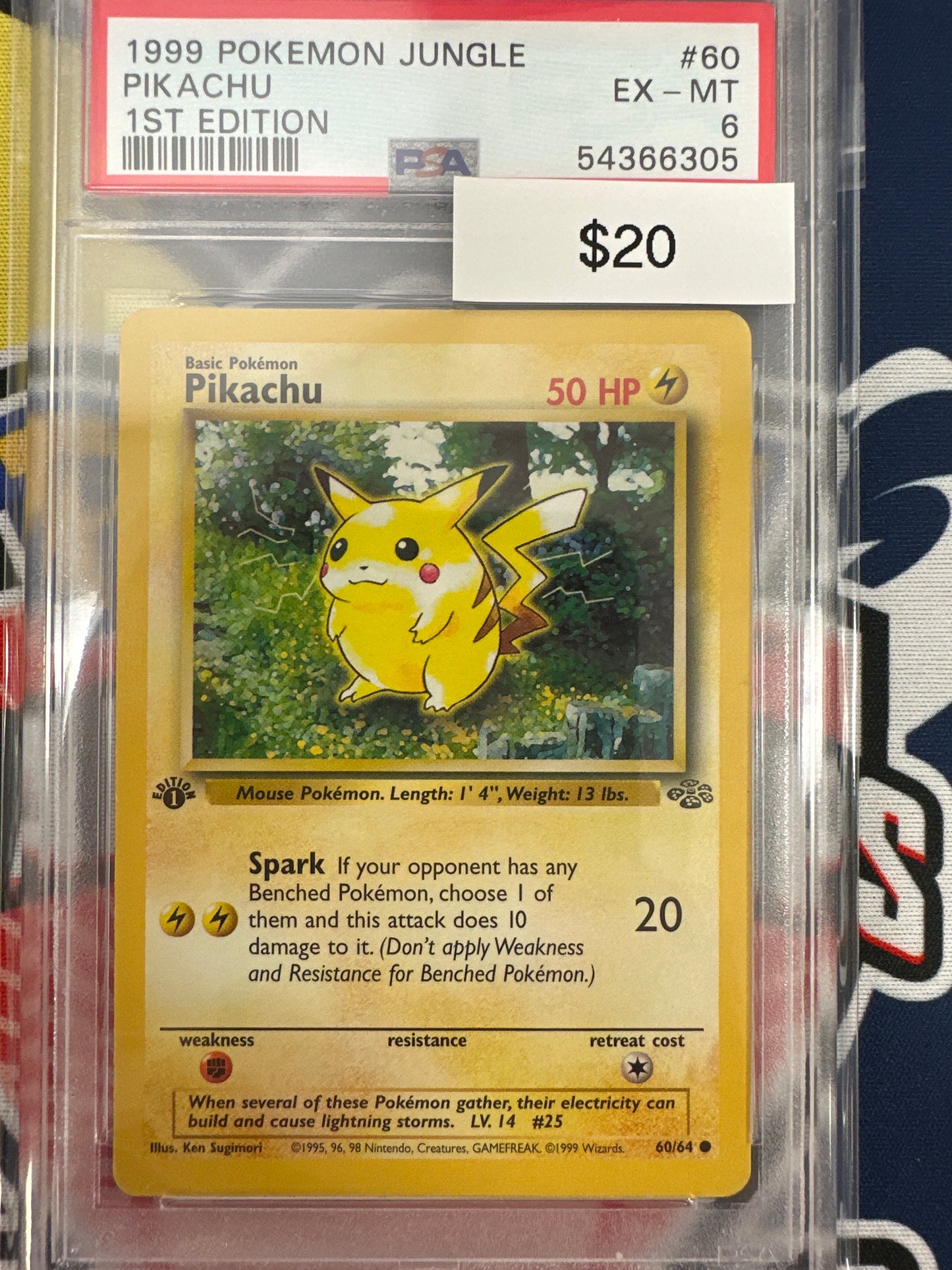 Pokemon Jungle Pikachu 60/64 1st Edition PSA 6