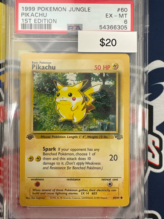 Pokemon Jungle Pikachu 60/64 1st Edition PSA 6