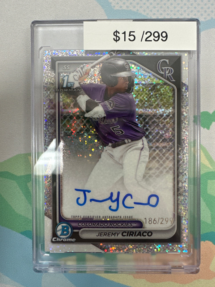 2024 Bowman Chrome 1st Bowman Autograph Jeremy Ciriaco CPA-JC /299