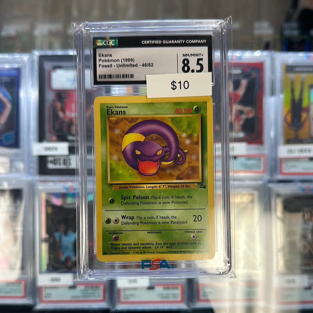 Pokémon 1999 Fossil Ekans CGC 8.5