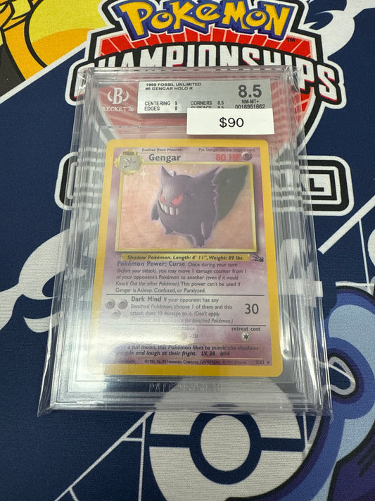 Pokemon Fossil Gengar Holo #5/62 BGS 8.5