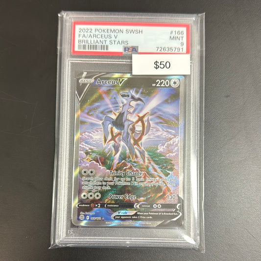 Pokémon SWSH Brilliant Stats Arceus V 166 PSA 9