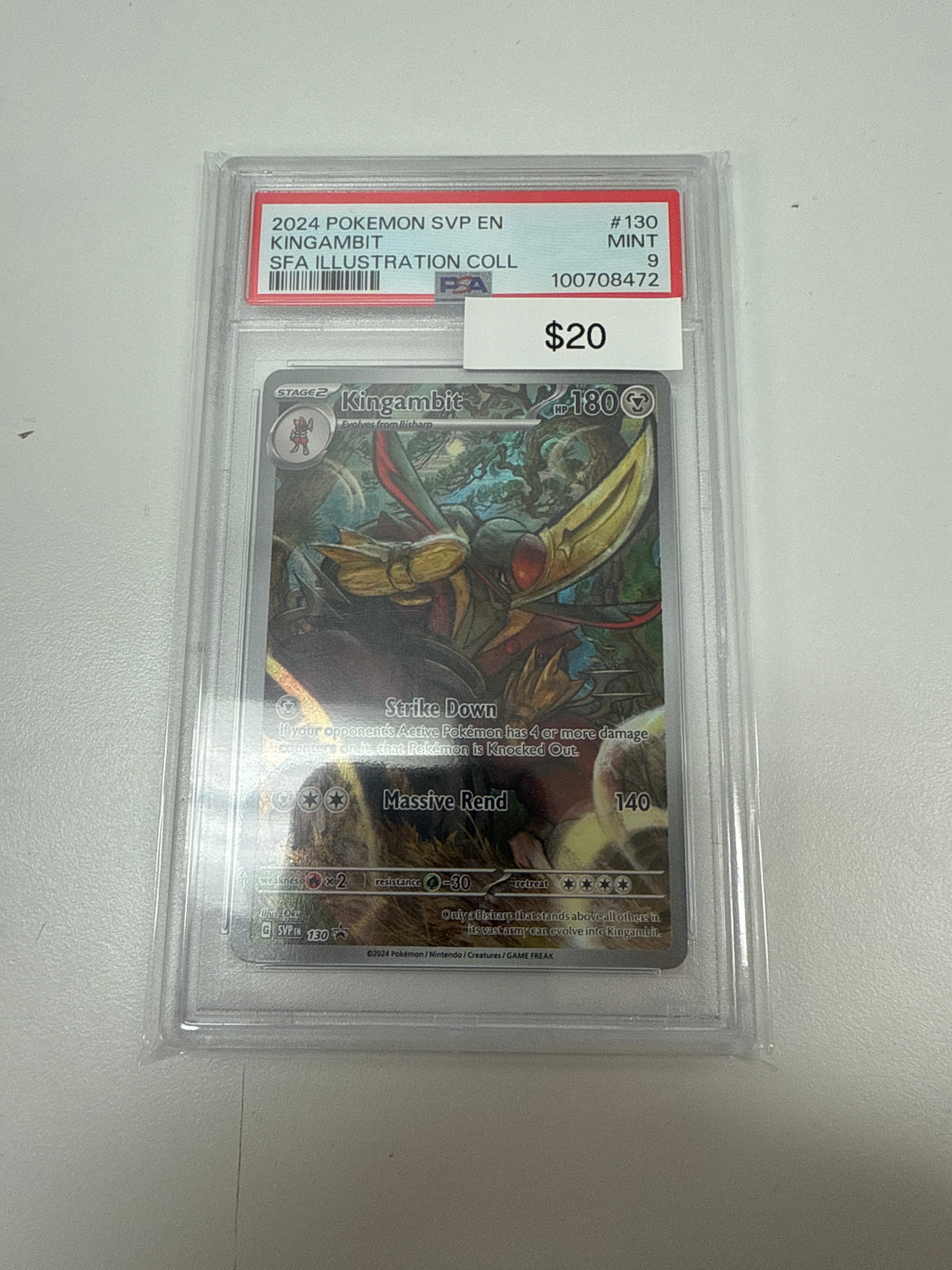 Pokemon Kingambit Black Star Promo #130 PSA 9