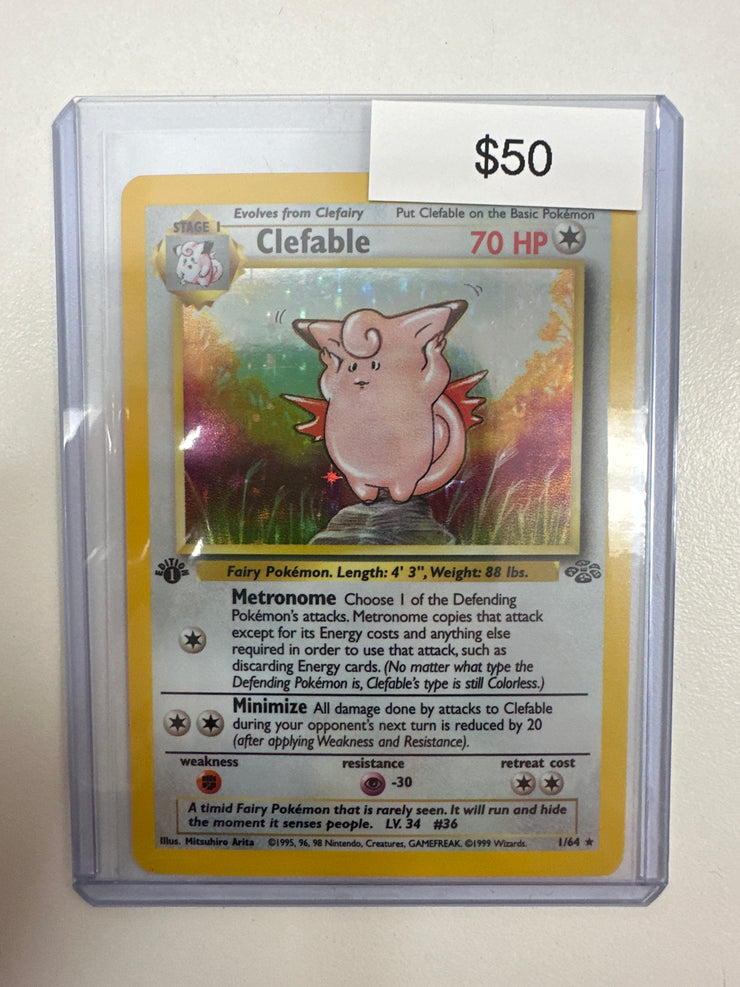 Pokemon Clefable 1st edition Jungle Holo 1/64