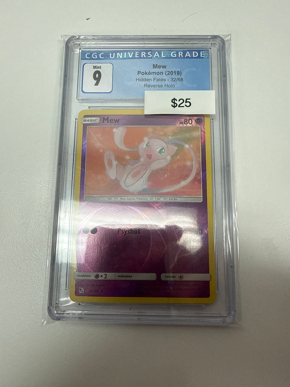 Hidden Fates Mew Reverse Holo #32/68 CGC 9