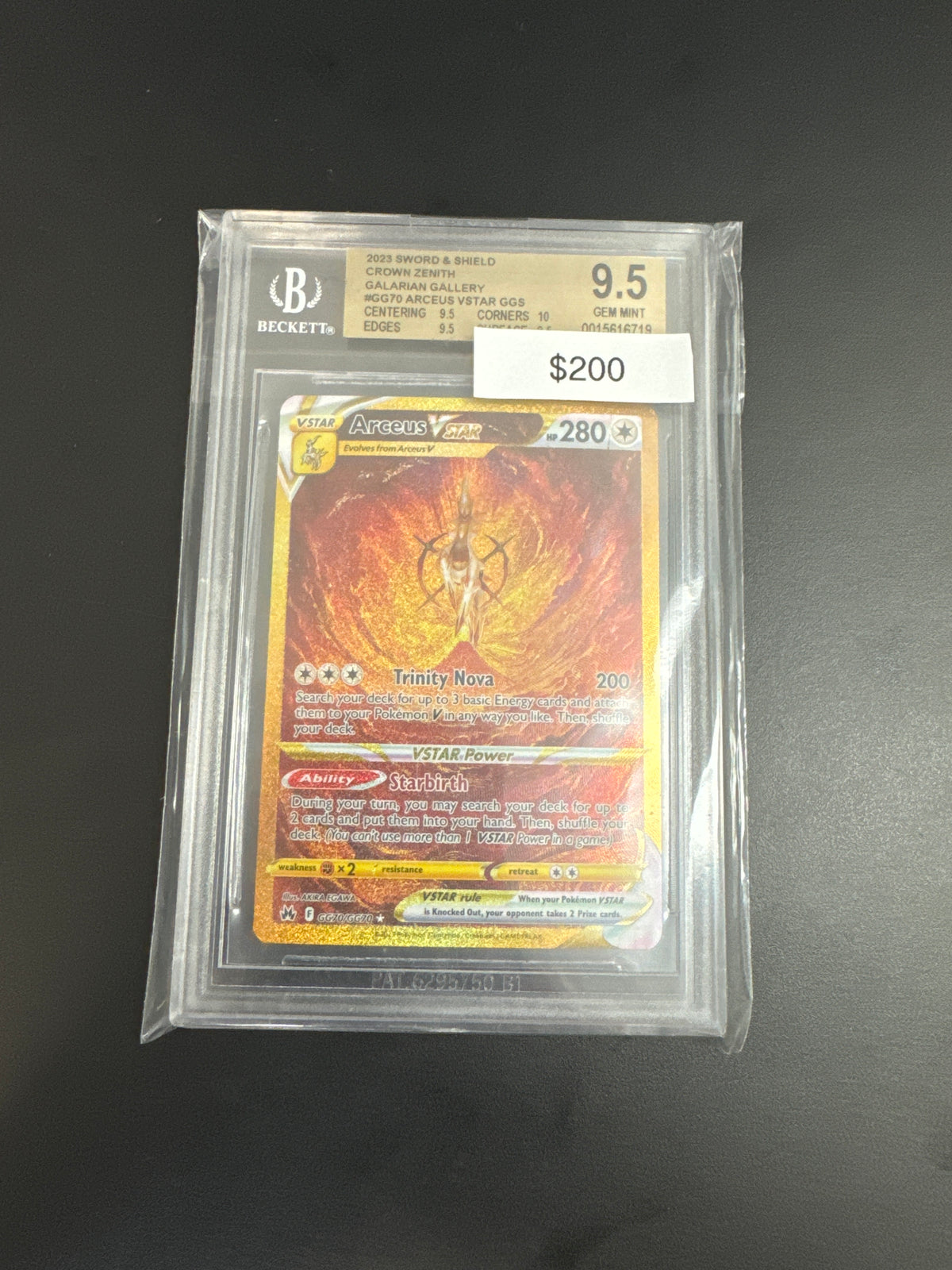 Pokémon Crown Zenith Arceus VSTAR Secret GG70 BGS 9.5