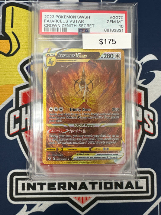 Pokemon Crown Zenith Arceus Vstar GG70/GG70 PSA 10