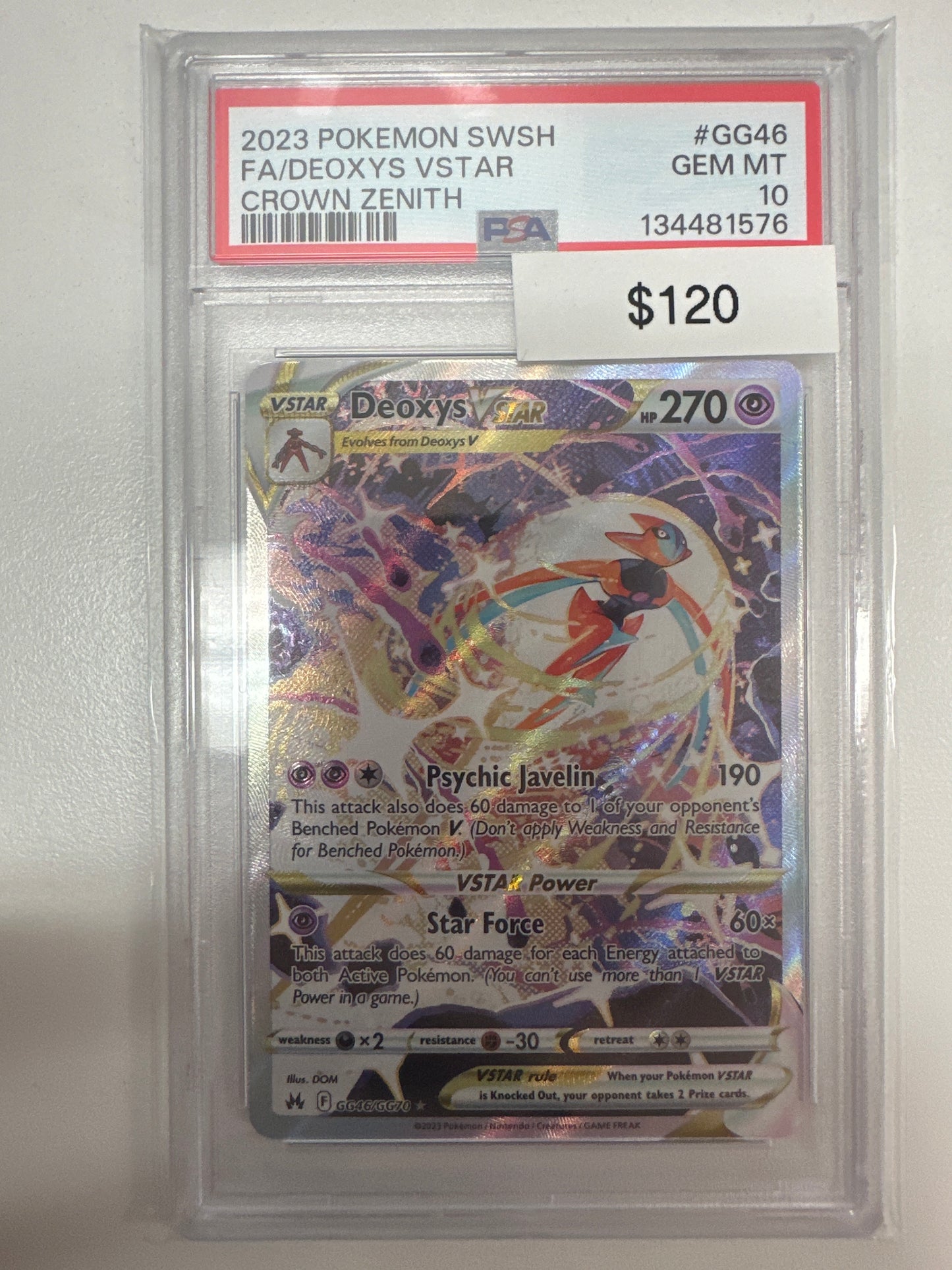 Pokemon Deoxys Vstar GG46/GG70 PSA 10