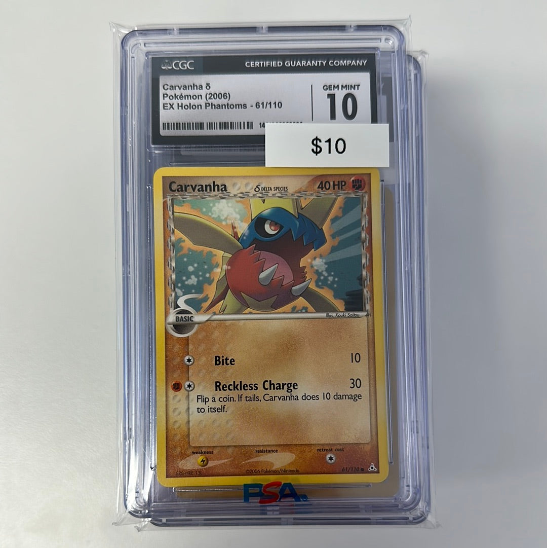 Pokémon 2006 Carvanha Holon Phantoms CGC 10