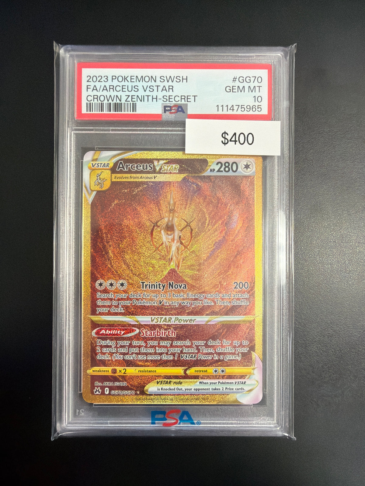 Pokemon Arceus VSTAR Secret #GG70 PSA 10