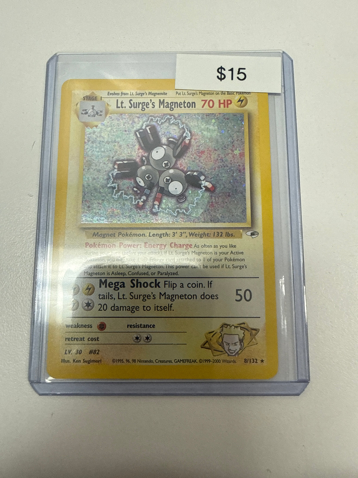 Pokemon Lt. Surge’s Magneton Holo LP #8/132