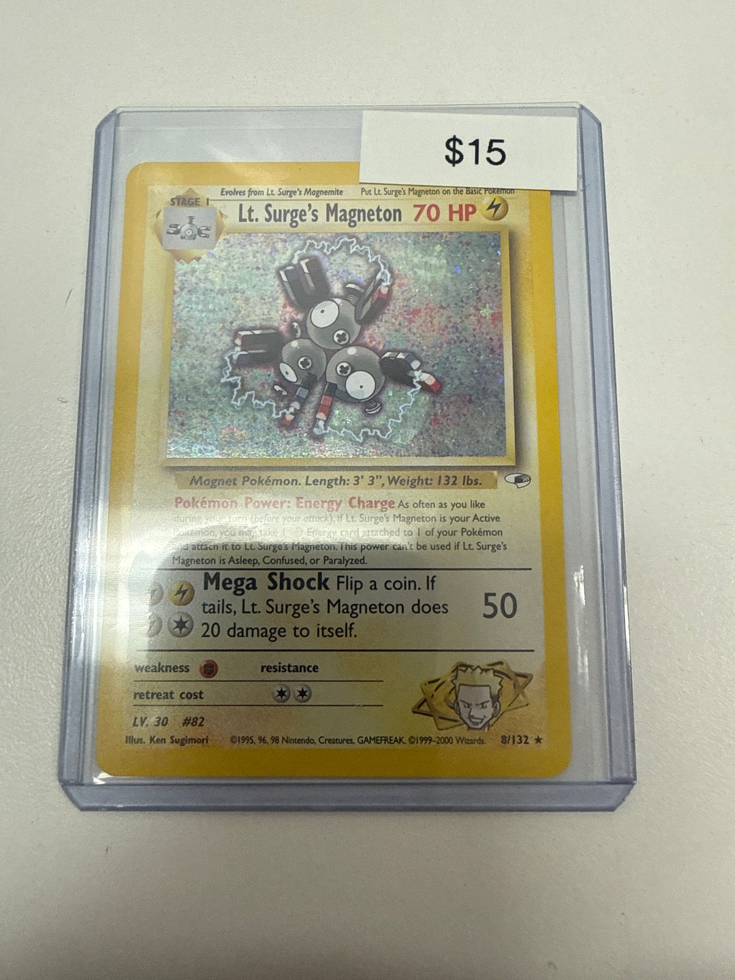 Pokemon Lt. Surge’s Magneton Holo LP #8/132
