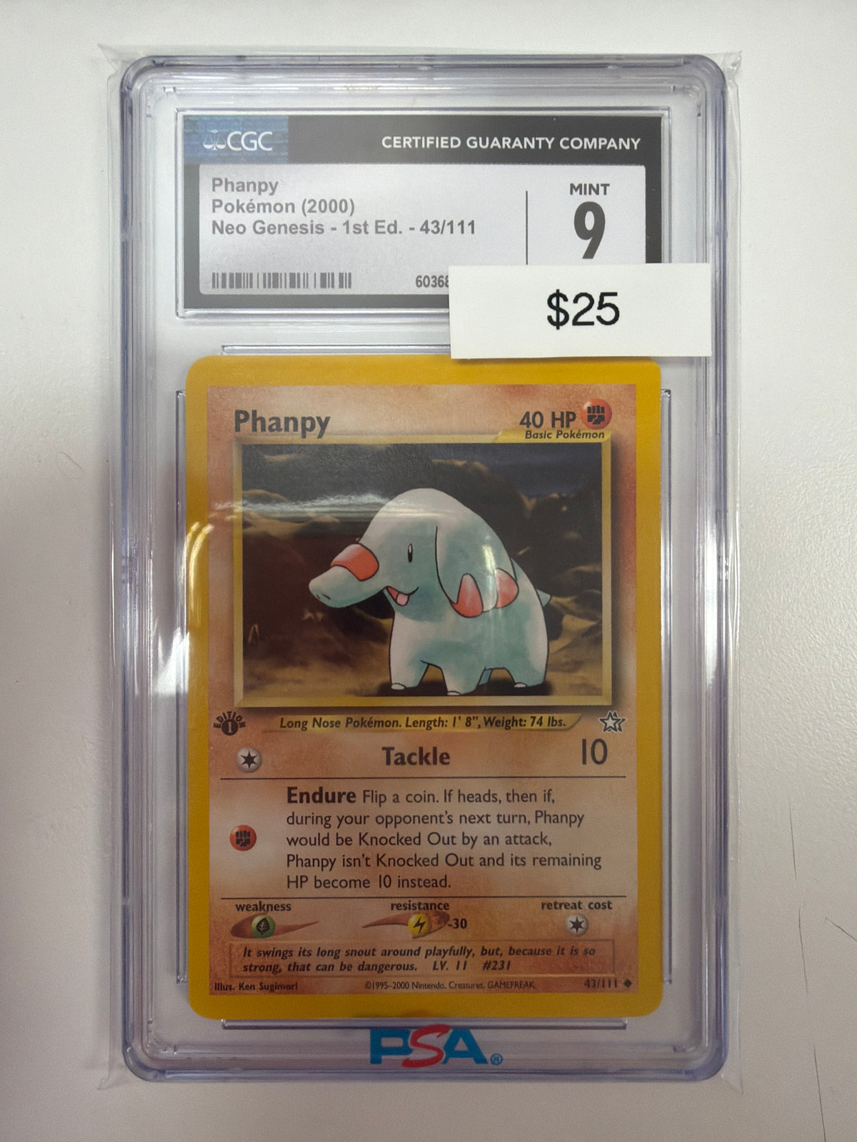 Pokemon Phanpy 1st Edition 43/111 CGC 9