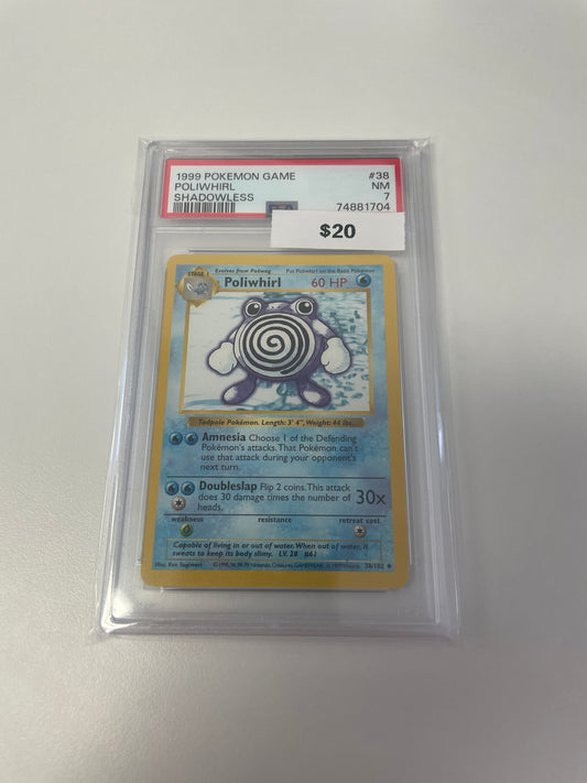 1999 Poliwhi Shadowless #38/102 PSA 7