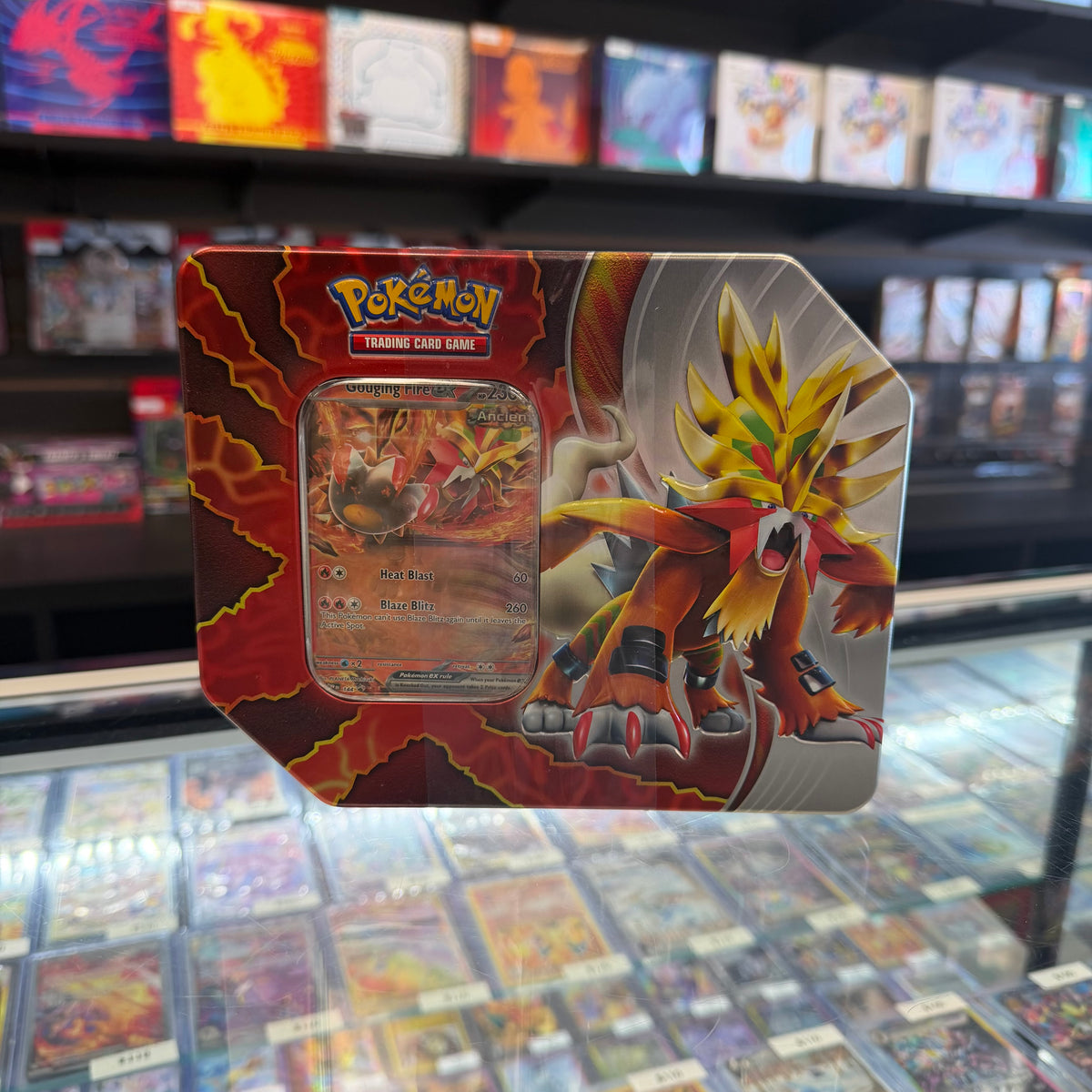 Pokemon Gouging Fire EX Tin