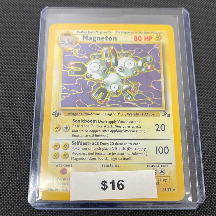 Pokémon Magneton Fossil 1st Edition Holo 11/62