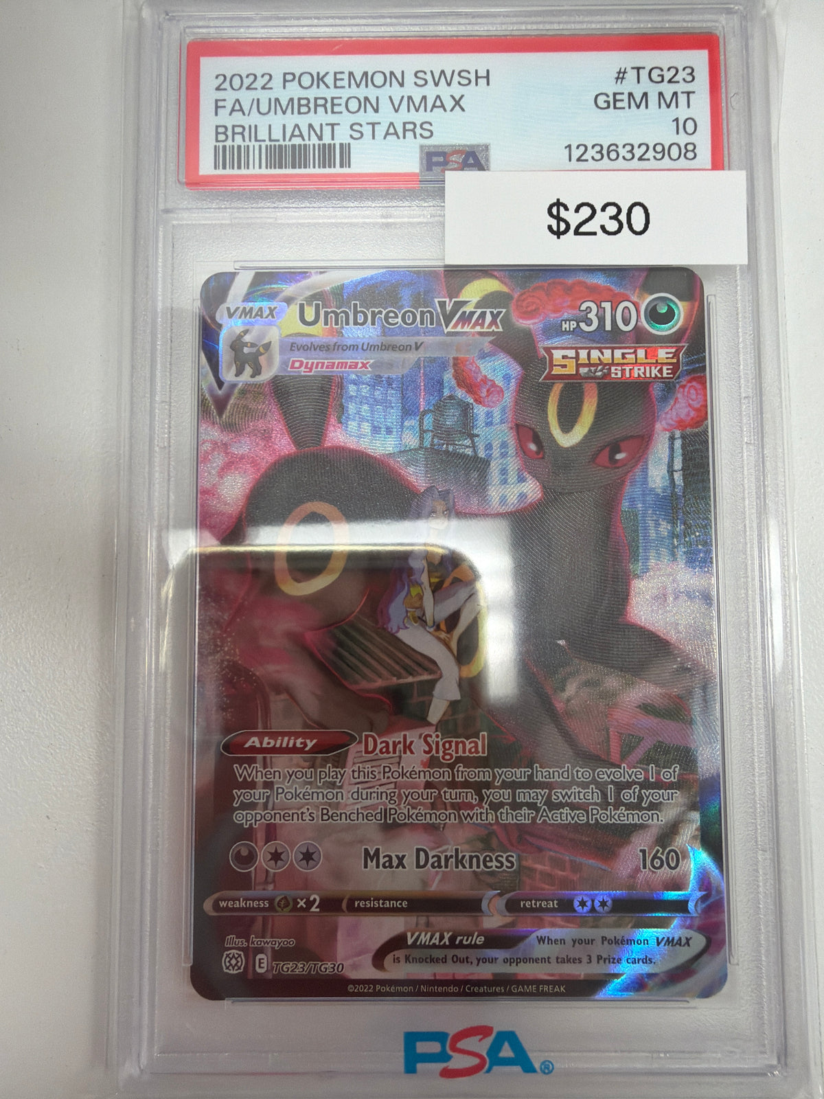 Pokemon Umbreon Vmax Brilliant Stars TG23/TG30 PSA 10