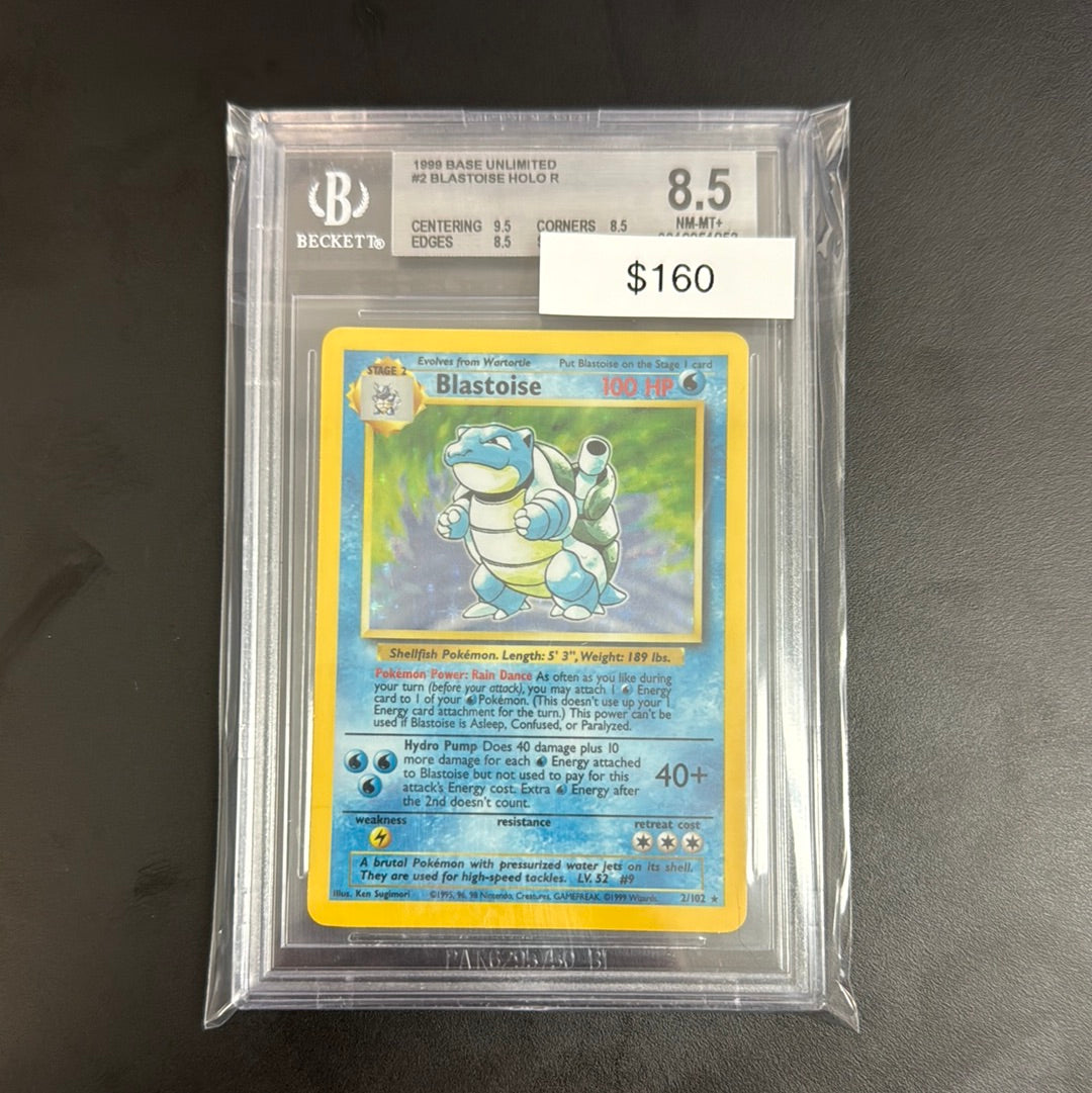 Pokémon 1999 Base Blastoise Holo BGS 8.5