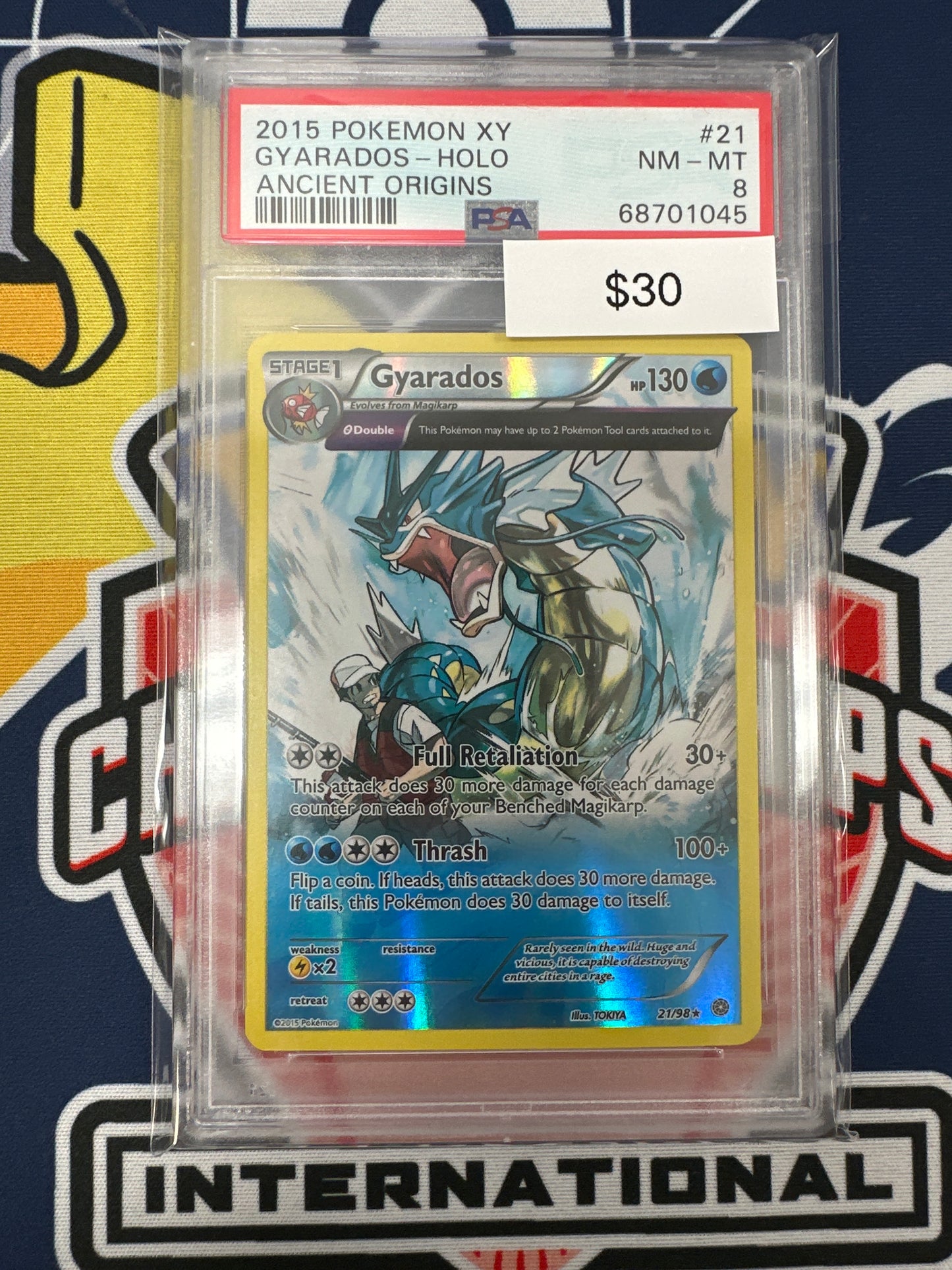 Pokemon Ancient Origins Gyarados #21 PSA 8