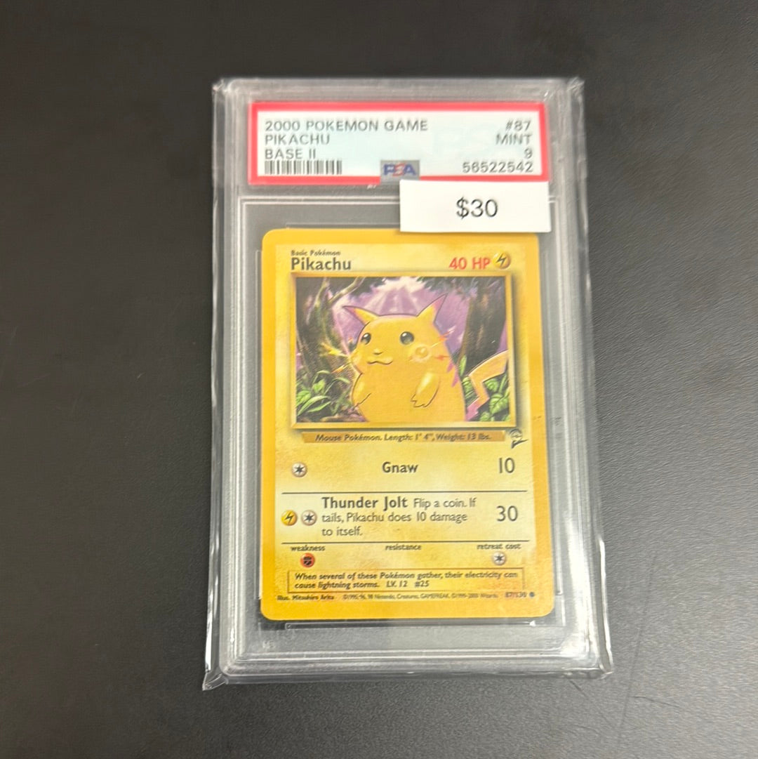 2000 Pokemon Game Pikachu BASE 2 #87 PSA 9