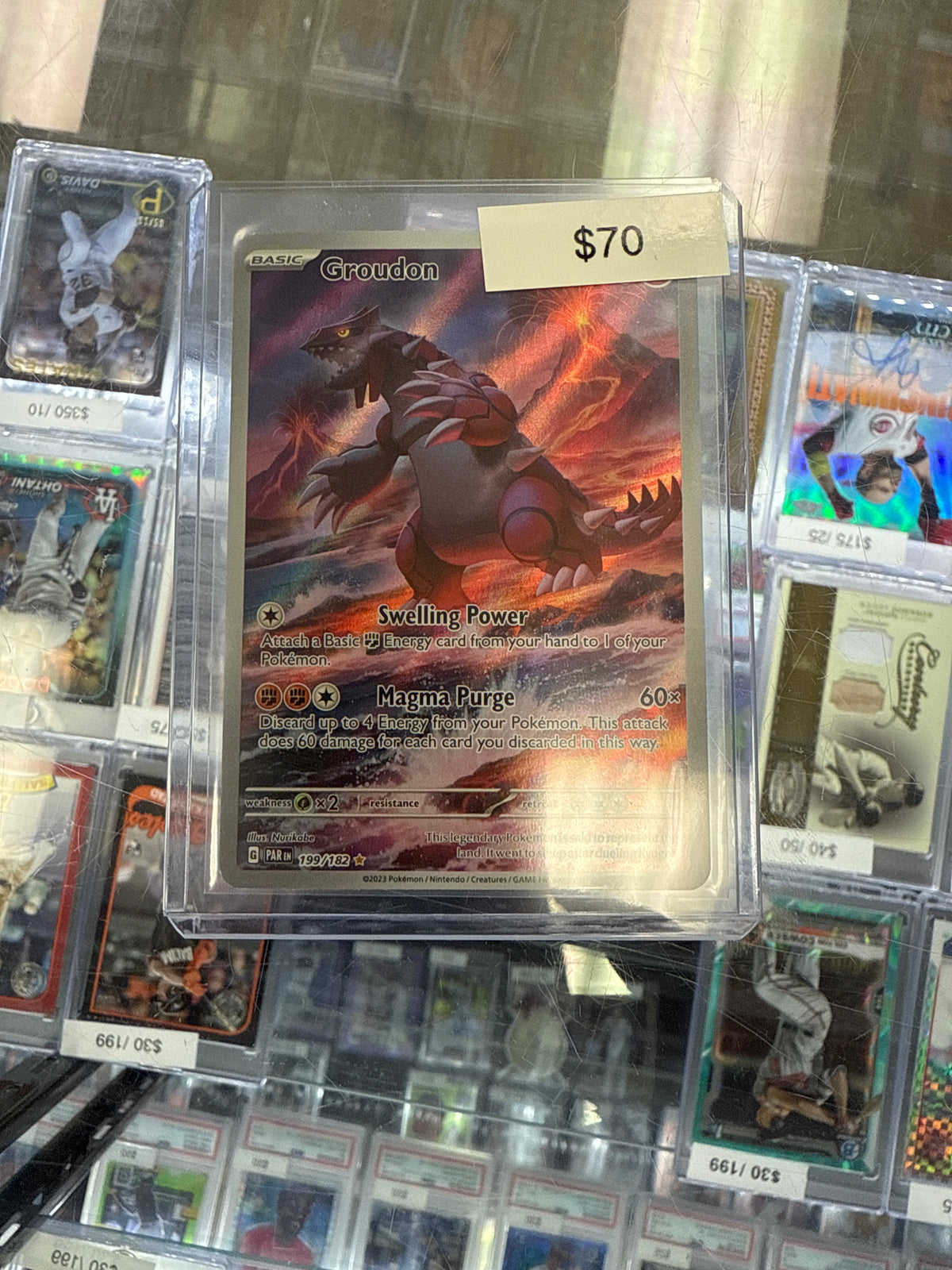 Groudon 2023 Pokemon Paradox Rift Illustration Rare #199 PSA Authenticated 9 Card