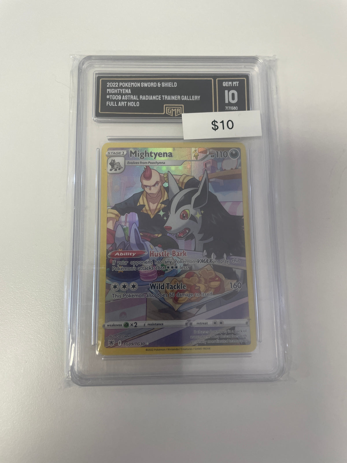 Pokemon Mightyena Full Art GMA 10 #tg09/tg30