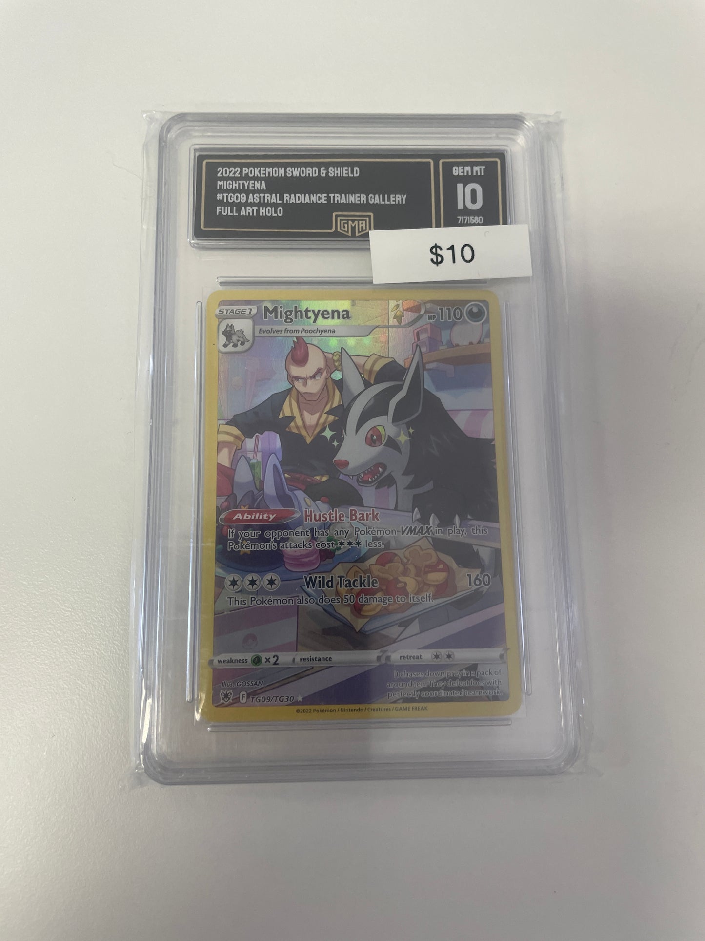 Pokemon Mightyena Full Art GMA 10 #tg09/tg30