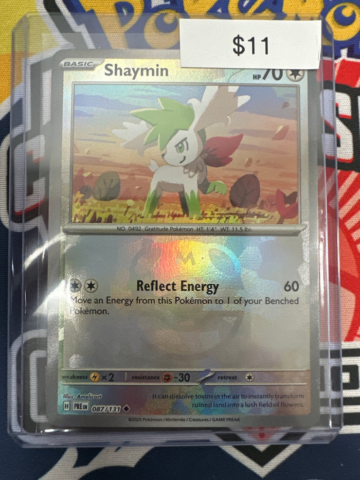 Pokemon Prismatic Evolutions Shaymin Masterball Foil 087/131