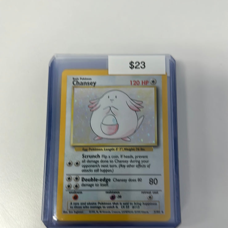 Pokmeon Base Set CHANSEY Holo 3/102