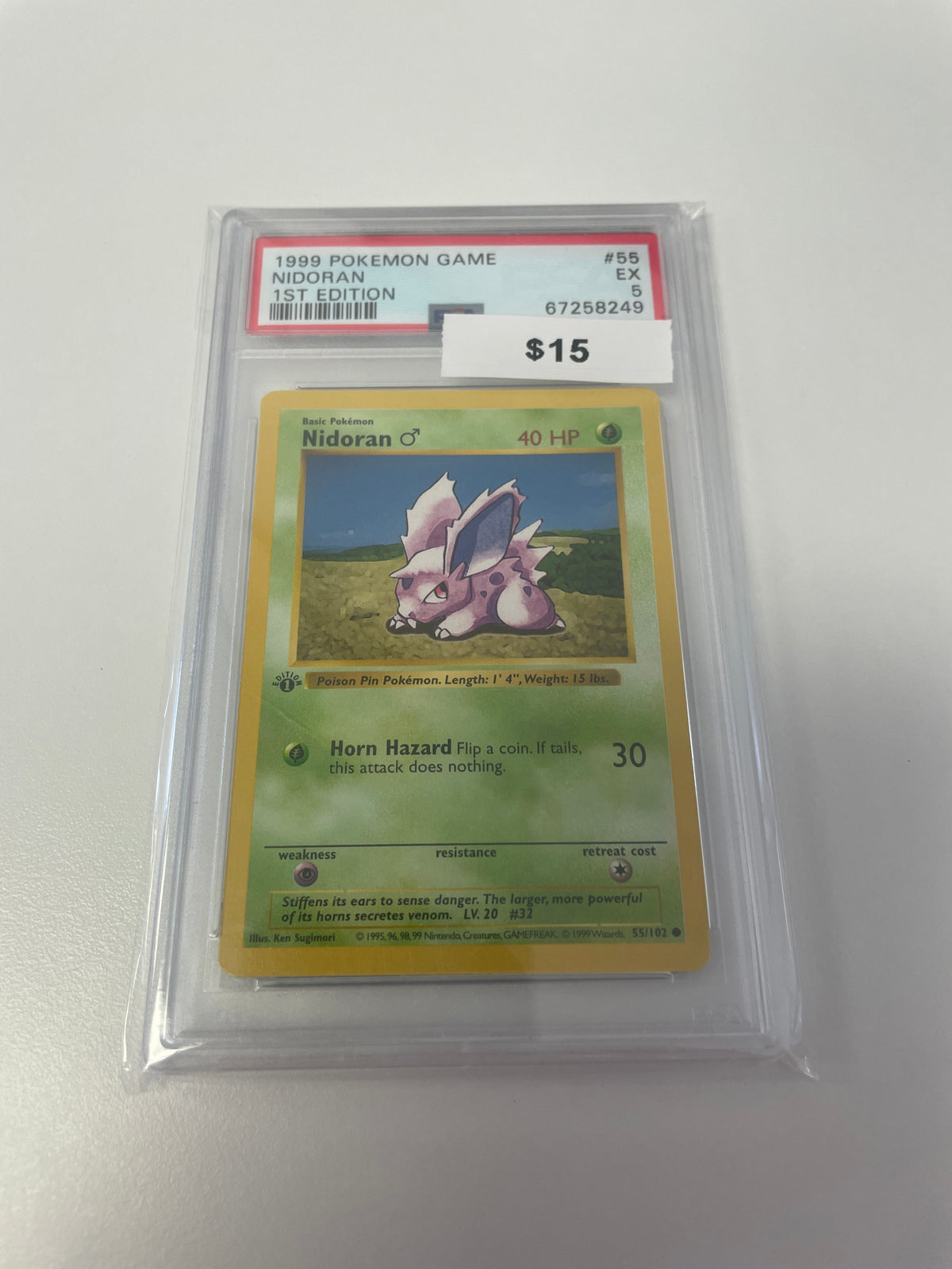 1999 1st Edition Nidoran #55/102 PSA 5
