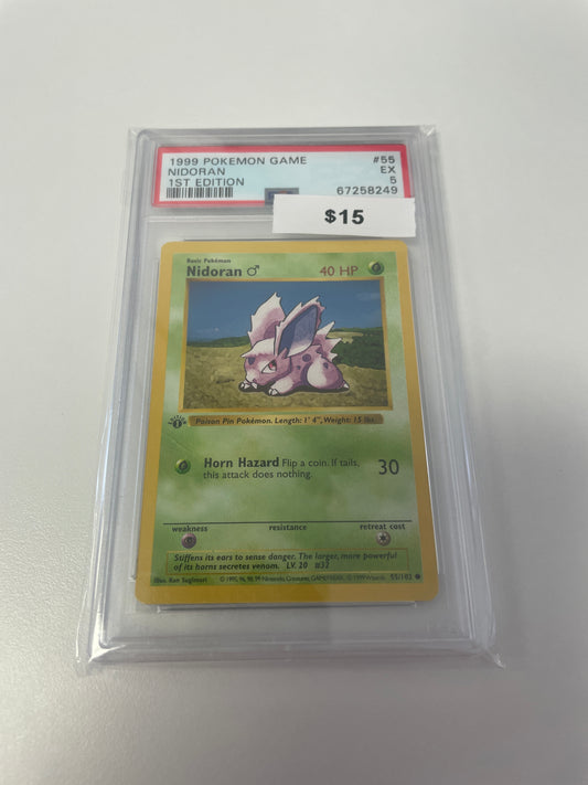 1999 1st Edition Nidoran #55/102 PSA 5