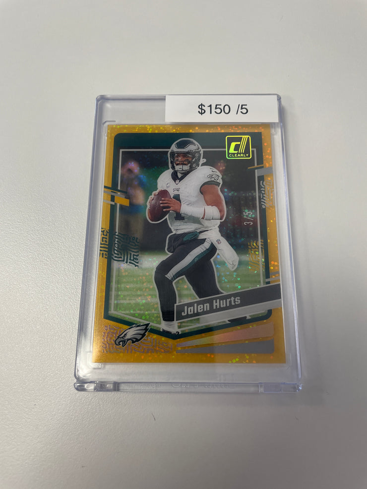 2023 Clearly Donruss Jalen Hurts Gold Sparkle /5 