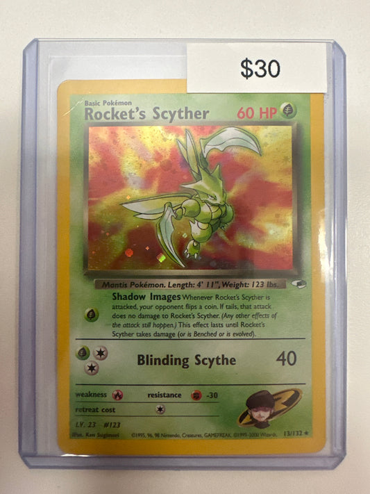 Pokemon Rocket’s Scyther Holo 13/132